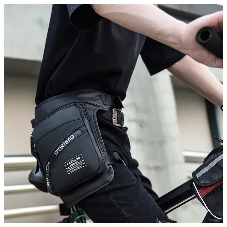 Men's nylon crossbody leg bag for cycling in multiple colour options