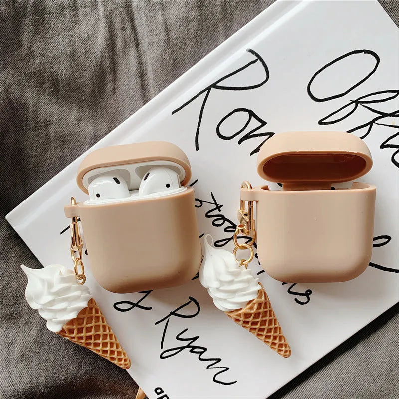 Cylinder ice cream design silicone case for Apple AirPods 2 wireless Bluetooth headphones