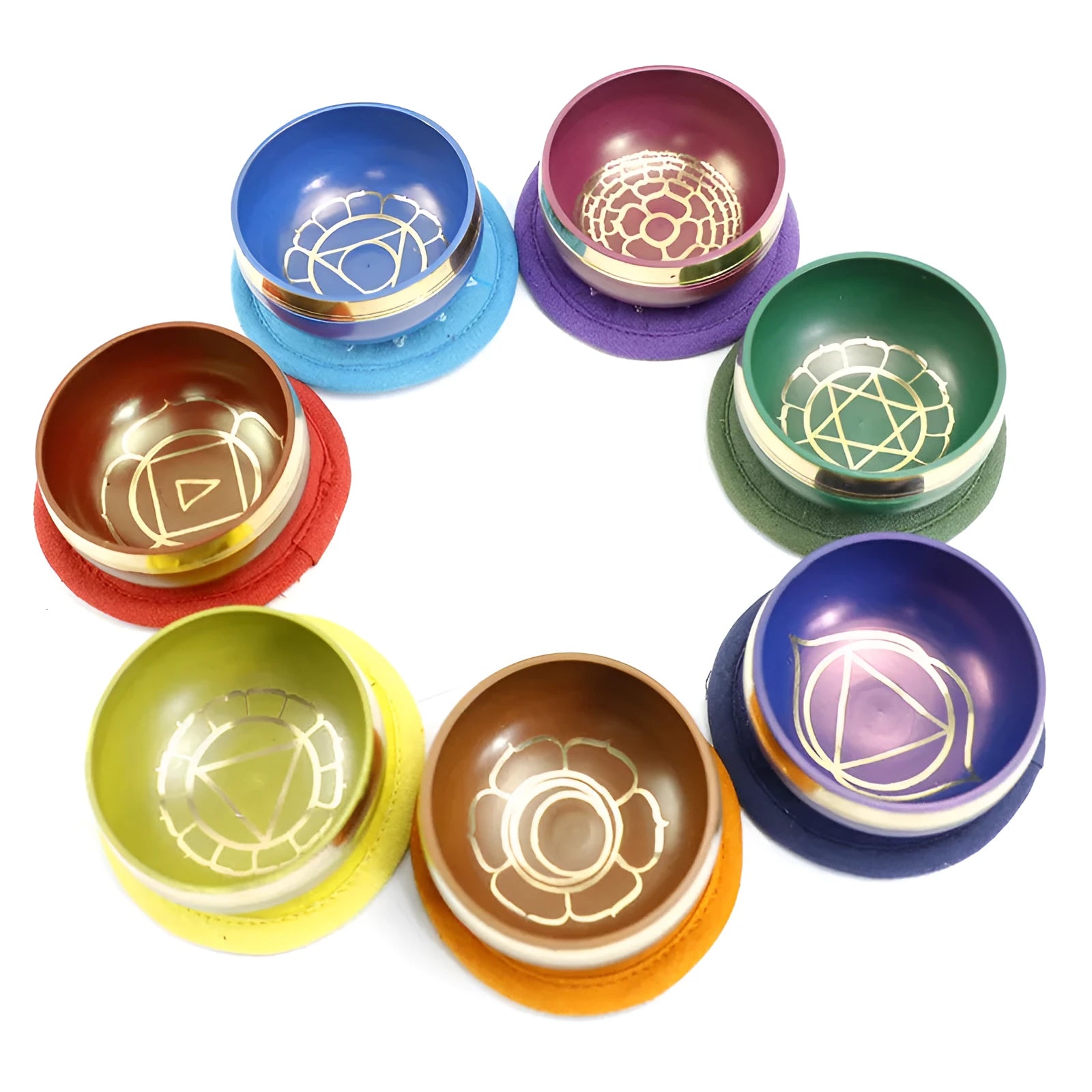 Colourful handmade Himalayan singing bowl 7.8cm diameter for yoga meditation music
