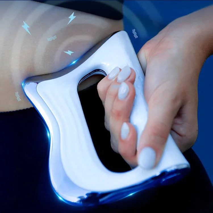 Rectangle natural resin muscle scraping massager board on a plain background.