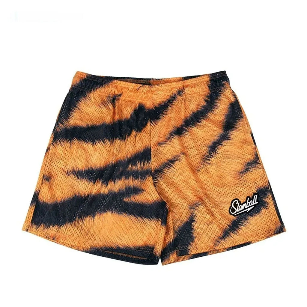 Men's leopard print fitness shorts for sports training and basketball