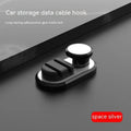 ABS silicone car and home data cable storage hook in dark green, space silver or star black