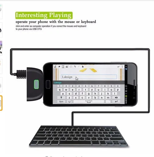 USB C OTG card reader with dual slots for SD and microSD cards in Black colour