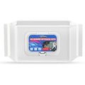 Pack of 40 car anti-fog rain wipes showing individual 18x8x3cm non-woven fabric cloths with water-based resin formula