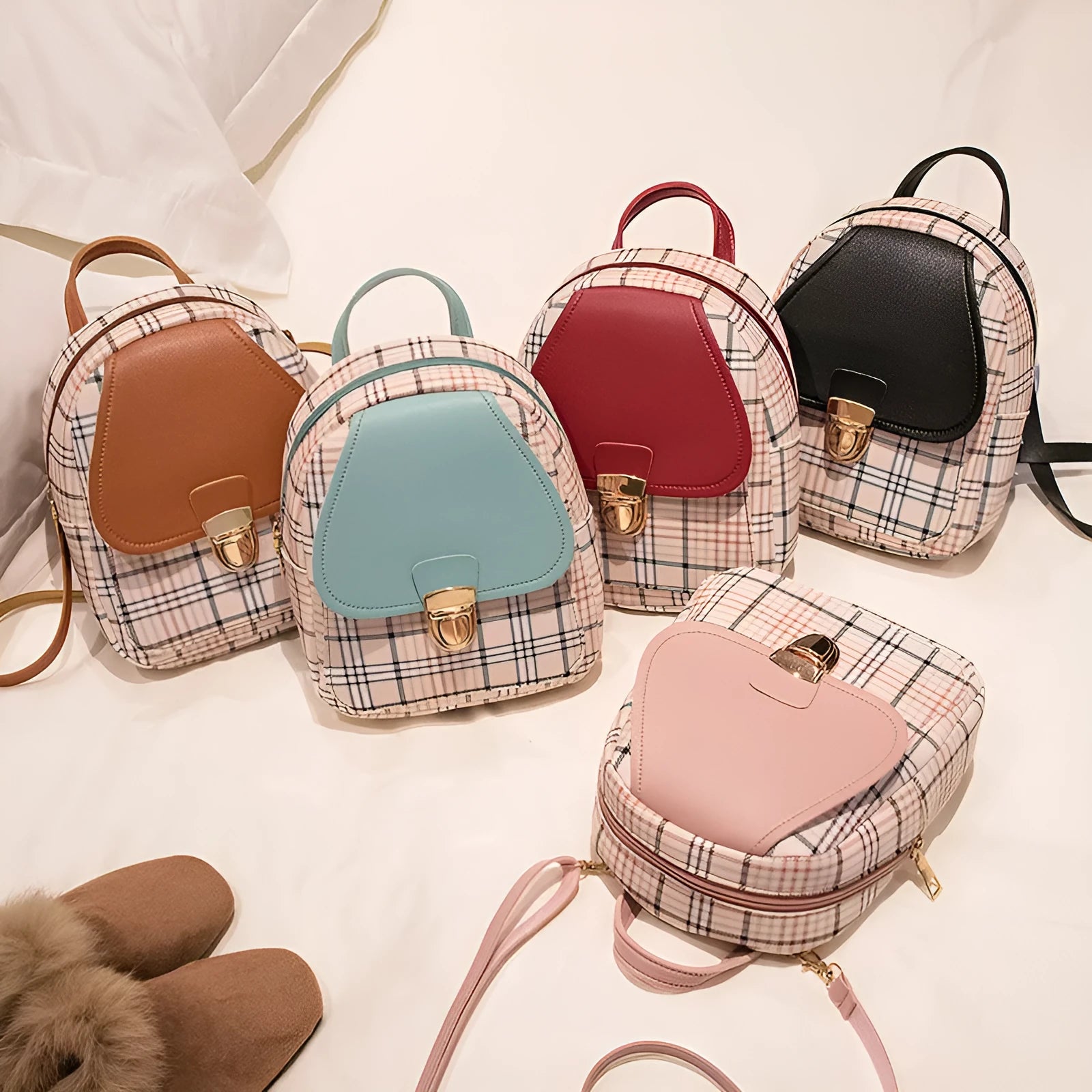 A one shoulder diagonal phone bag in PU material, shown in one of five colour options.