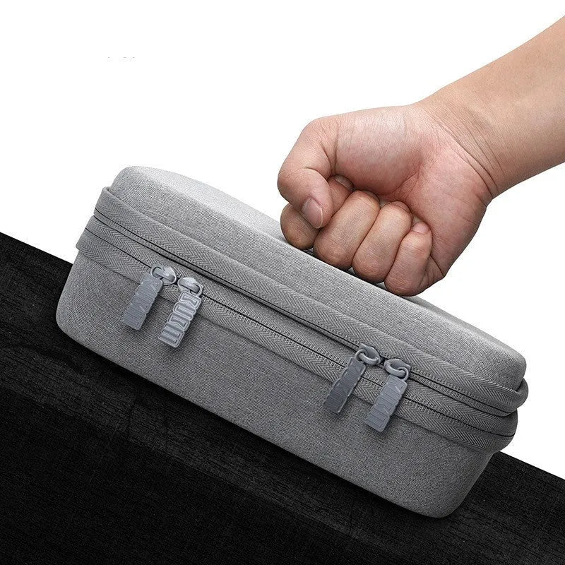 Simple modern EVA digital storage bag for headphones and cables in black or grey.