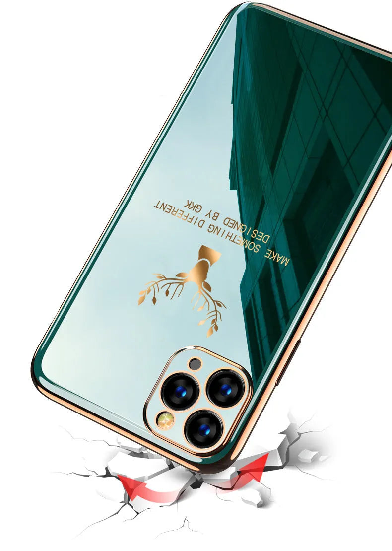 Black TPU full lens phone case for iPhone models on solid background