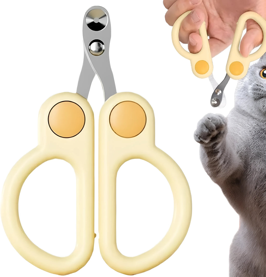 Cat nail clippers with round hole design and ergonomic handles in green colour