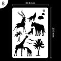 White plastic drawing stencil sets showing multiple pattern designs for art and craft projects