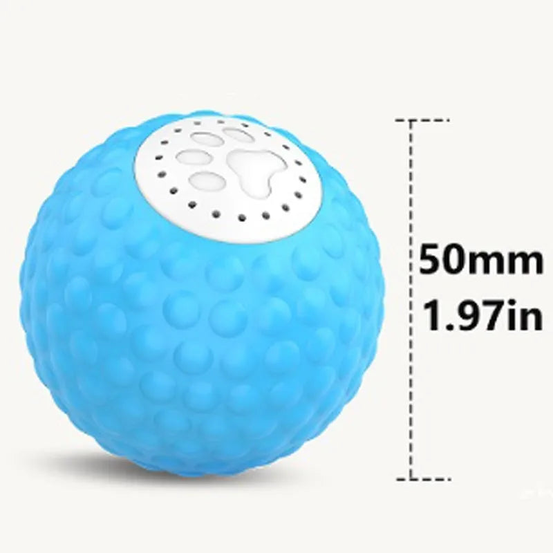 Remote control cat ball toy in blue, green and yellow colours with wireless controller