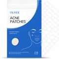 Clear hydrocolloid acne patches with tea tree oil and vitamin E ingredients for blemish treatment