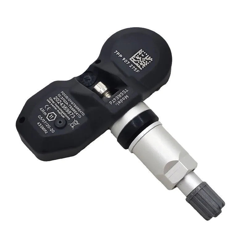 Black Audi tyre pressure monitoring sensor for direct vehicle replacement