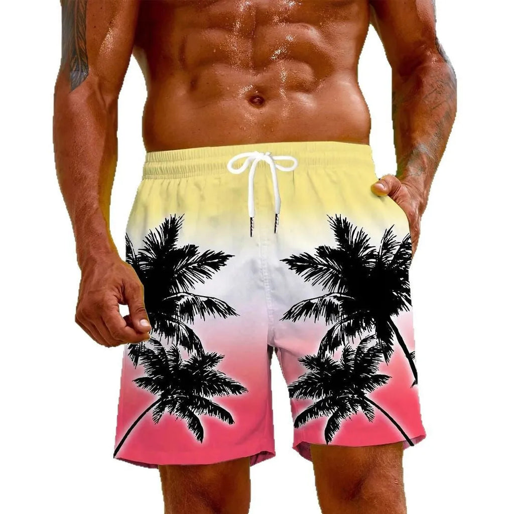 Man's blue swimming trunks made from quick-dry polyester fabric with a micro-elastic fit.