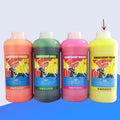 Fluorescent sublimation ink bottles for PET film printing in red, yellow, orange, and green colours