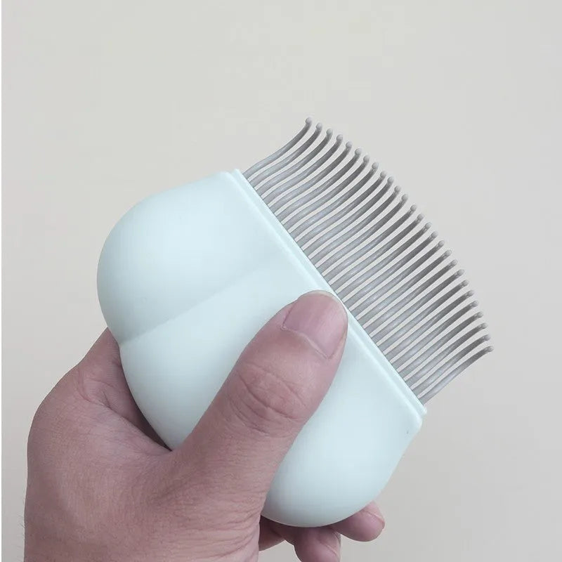 Paw Soft pet grooming brush tool for deshedding and dematting dogs cats bunnies in blue pink or white colours