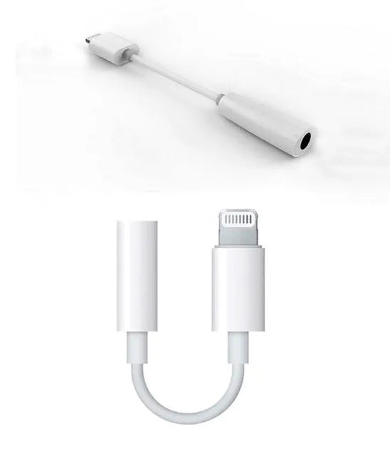 White Lightning to 3.5mm audio adapter cable with 0.2m TPU cord for iPhone connectivity