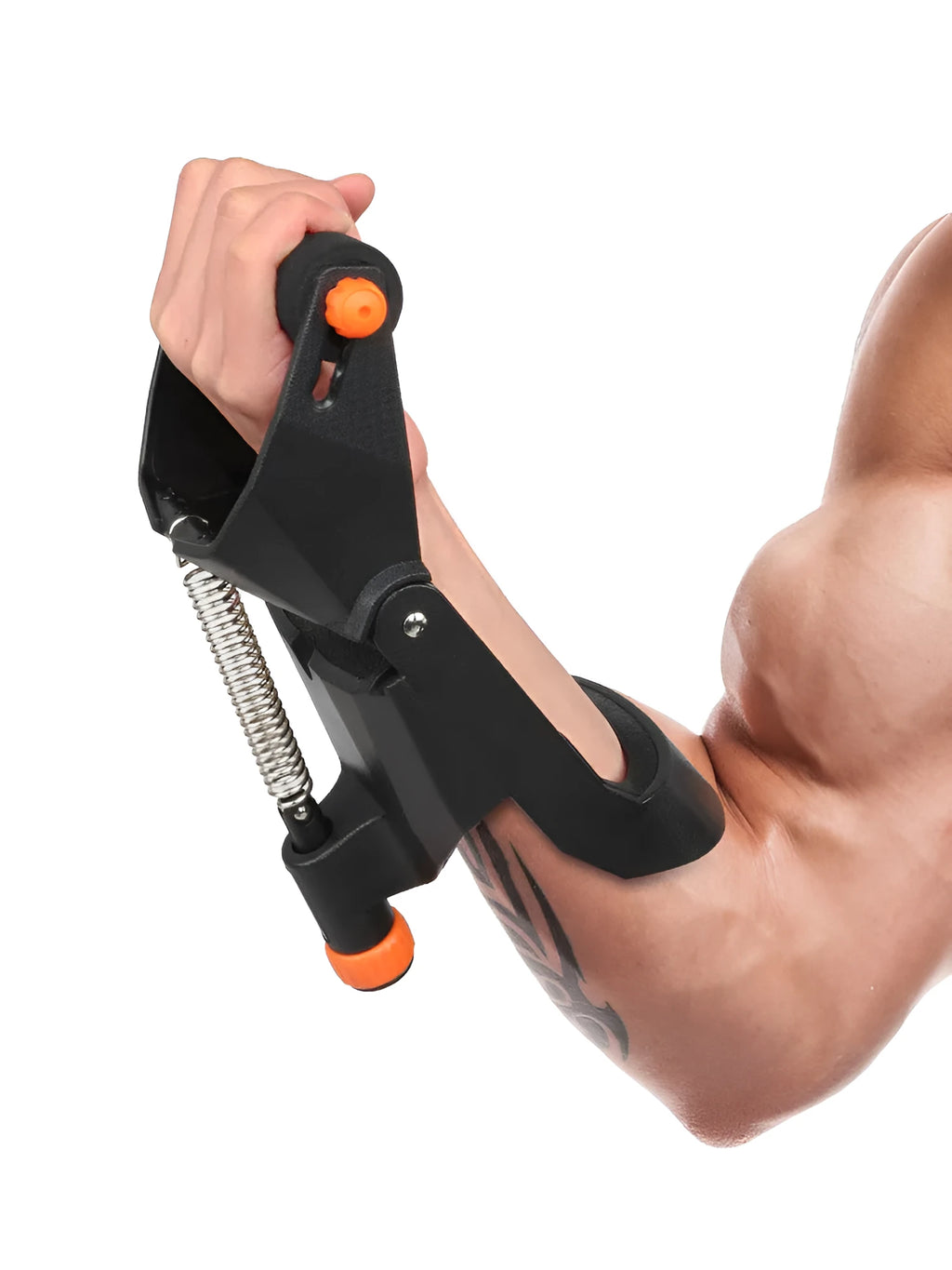 Adjustable wrist strength trainer black orange foam steel construction for home gym wrist arm exercise