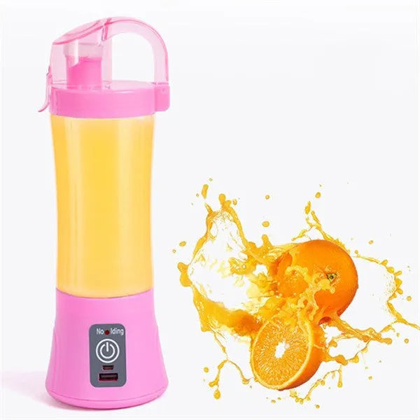 USB rechargeable handheld fruit juicer and smoothie maker with 400ml blue cup