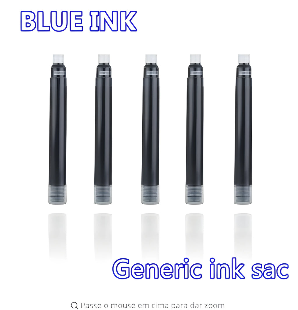 Stainless steel fountain pen ink sac measuring 60mm in length