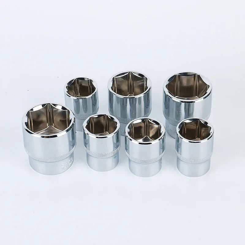 61-piece chrome vanadium steel auto repair socket and wrench set in a box.