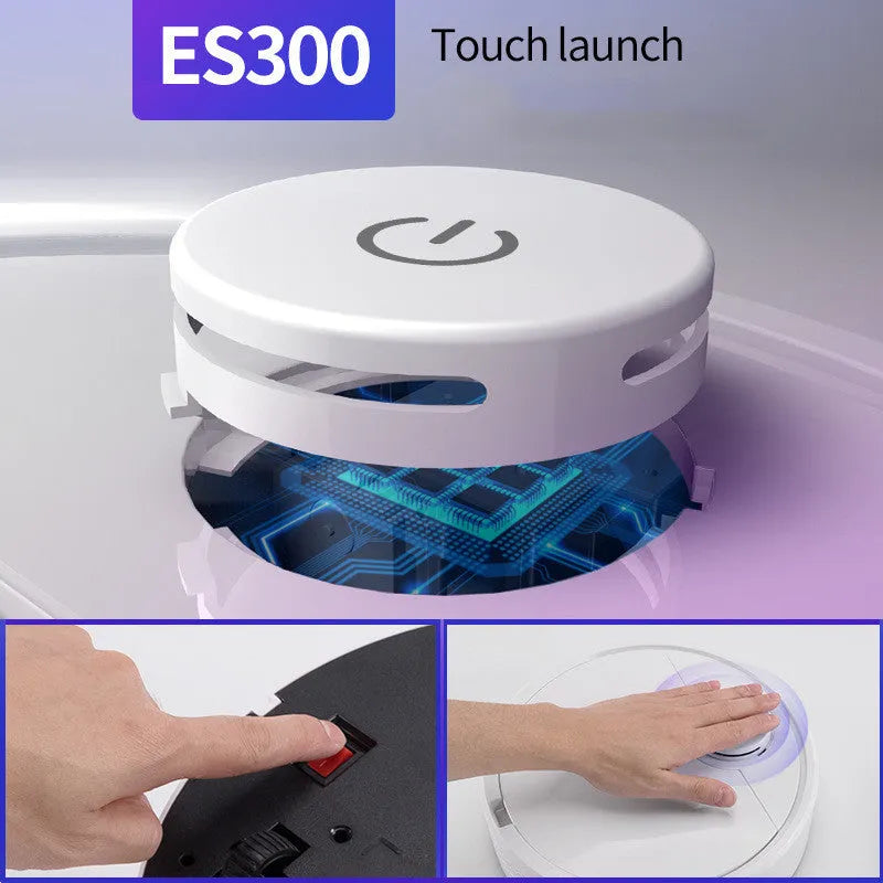 Automatic sweeping robot cleaner with circular 28cm design and one-touch operation controls