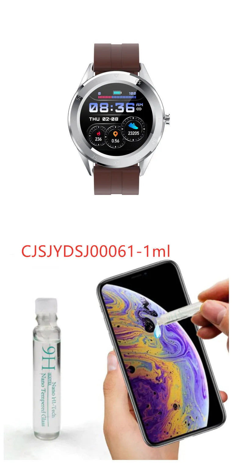 Information reminder pedometer watch with heart rate monitoring, 1.2 inch screen, silicone strap, black colour