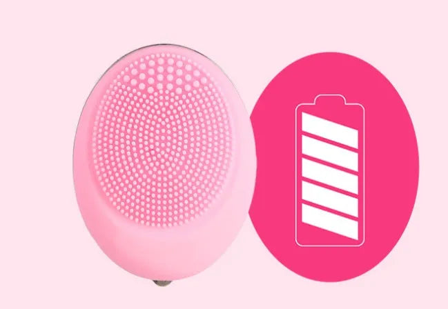 Ultrasonic electric face wash brush in pink for deep pore cleansing with vibration technology