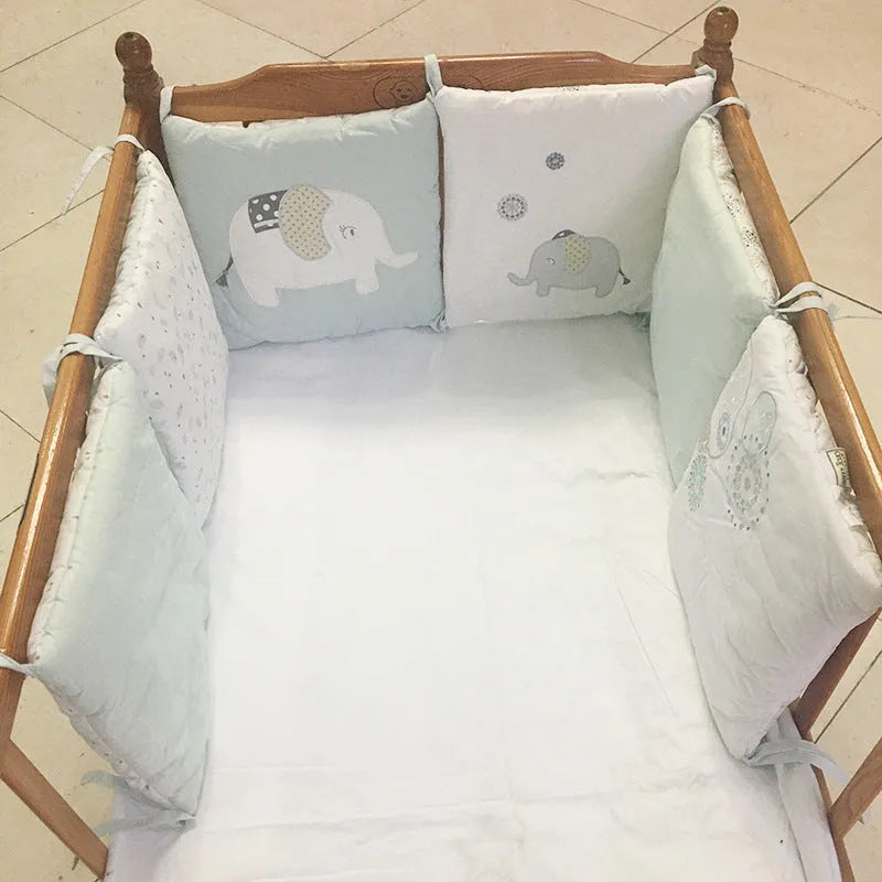 Baby cotton elephant bed 30x30cm in Morandi colour with animal pattern, six sets for crib use