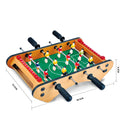 Wooden table football machine with two-person play handles, designed for children and adults.