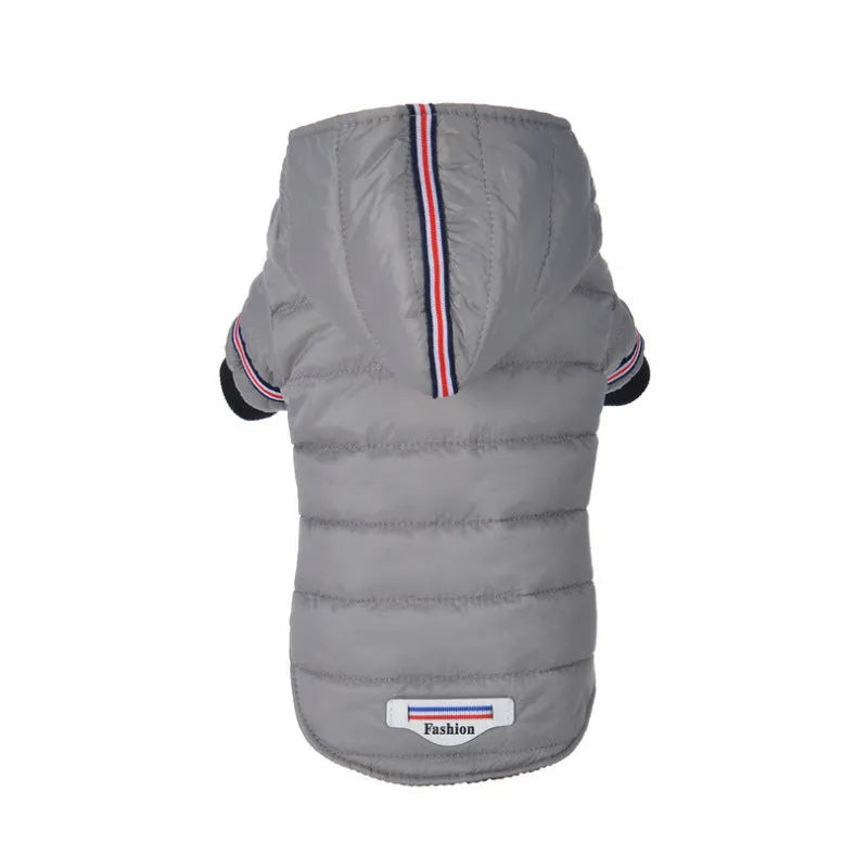 Grey autumn cotton dog or cat clothes with back length and bust sizing