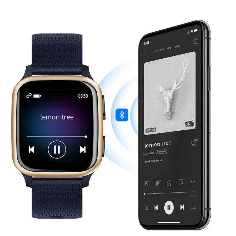 Aluminium alloy smart bracelet with heart rate monitor and Bluetooth call function on wrist