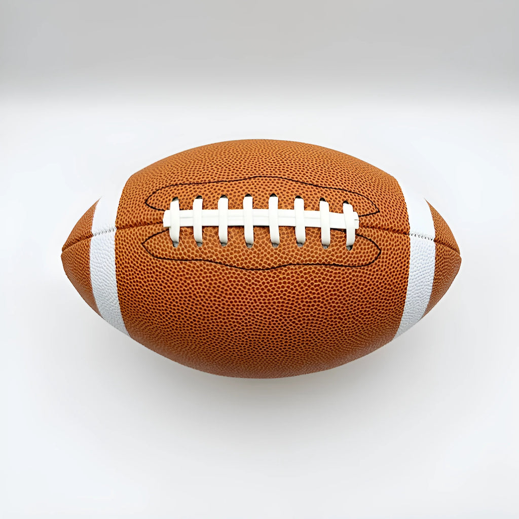 Machine sewn children's training American football No.9 size in maroon and brown PU leather