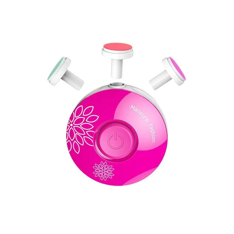 Red and green baby electric nail polisher sets with grinding heads for infant care.