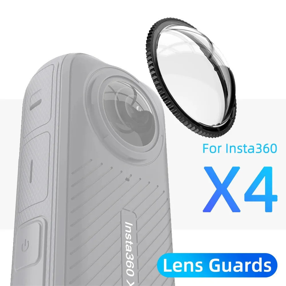 Insta360 X4 lens protective glasses in rotating glass and plastic with two protective mirrors