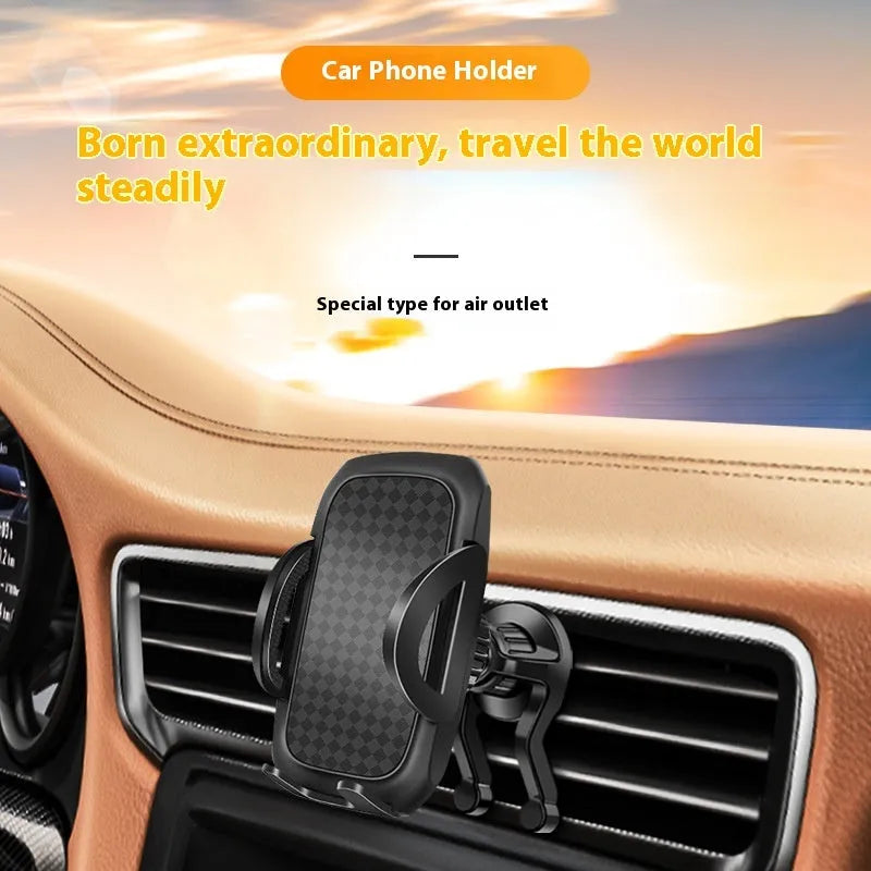 Plastic cartoon style suction cup car phone holder on dashboard