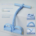 Purple TPR home fitness tension device with integrated pedal and pulling rope for exercise.