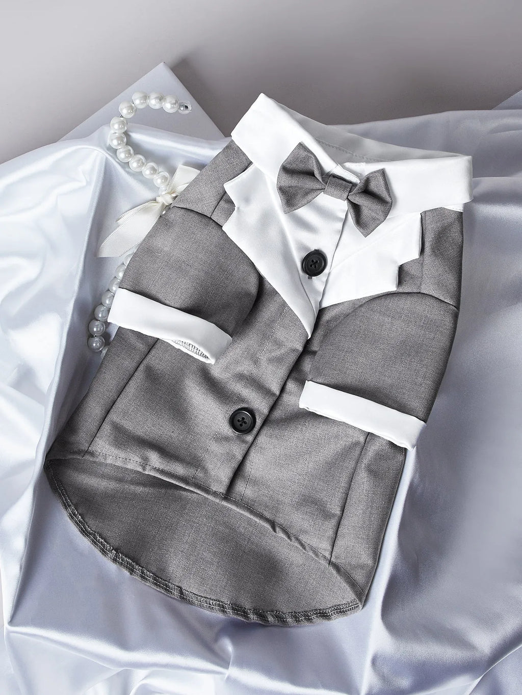 Black four-legged gentleman wedding suit for dogs with Chinese style detailing
