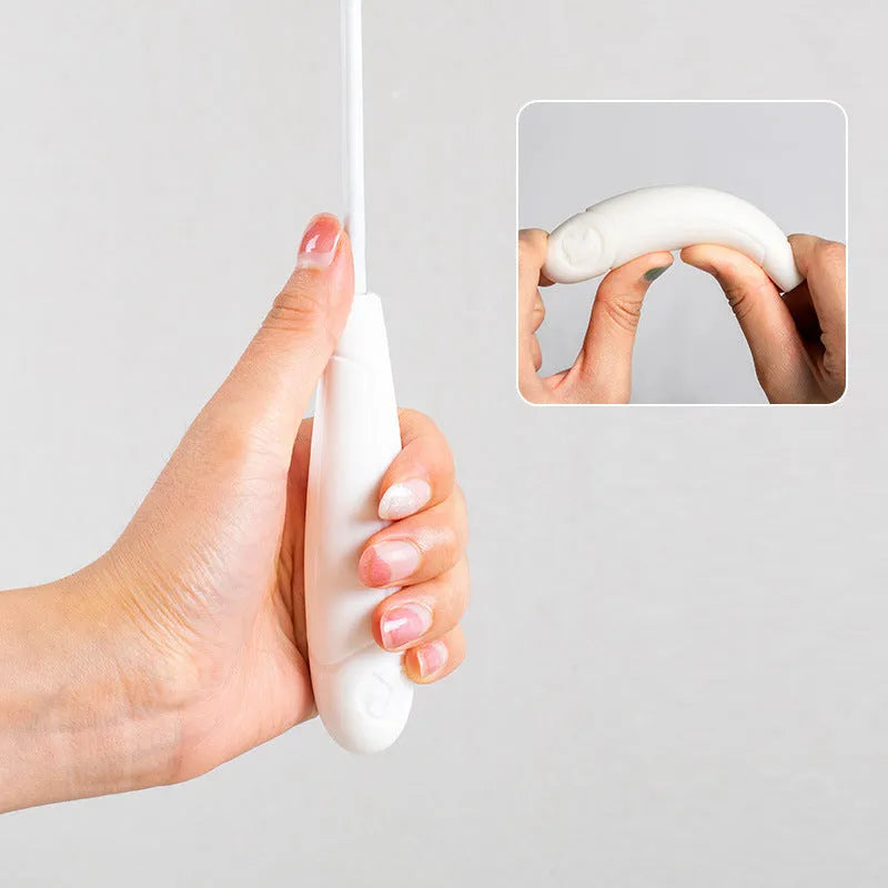Telescopic cat fishing rod toy with goose feather teaser and removable bell, showing extended and collapsed positions