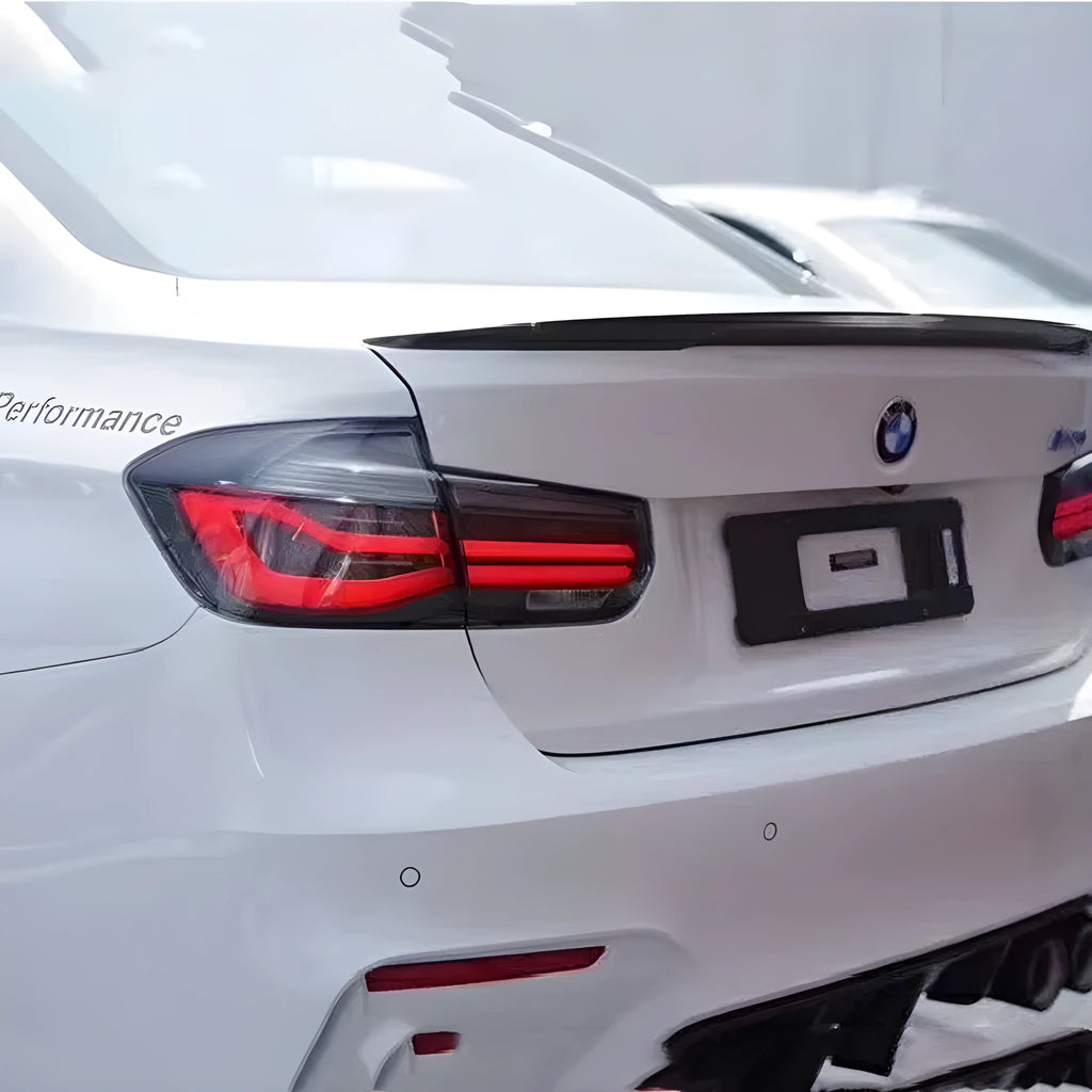 BMW 3 Series modified LED tail light assembly in red or smoked black for 12-15 year models