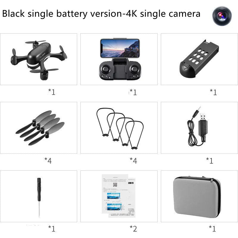 S88 mini four-axis drone with 4K camera, optical flow positioning and black body under 30cm.