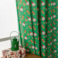 Christmas snowman angel print curtain in red or green colours with cartoon anime figures pattern