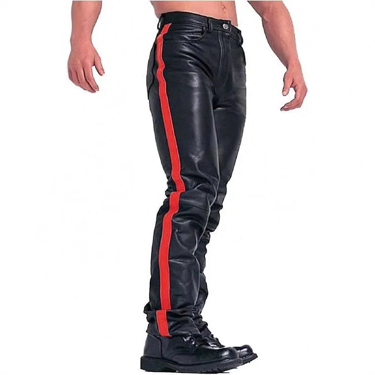 Black PU leather skinny cropped trousers mid waist button fly dance nightclub women