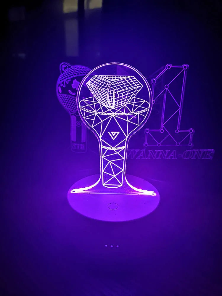 Transparent acrylic BTS Tower Gem display stand measuring 18cm tall