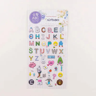 Cartoon three-dimensional bubble sticker set showing alpaca, forest animal and love theme designs for hand account decoration