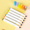 Deli S605 oblique head highlighter pens in macaron colours with transparent penholders