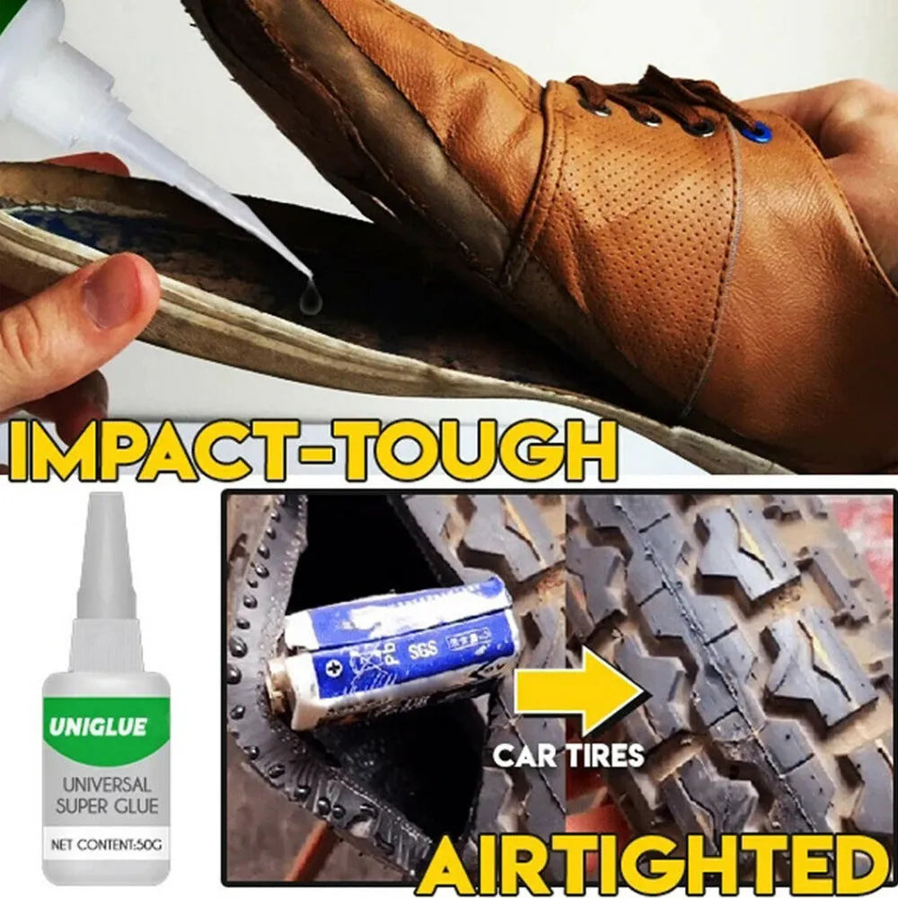 Universal super glue tube with pin-point nozzle for instant bonding on multiple surfaces