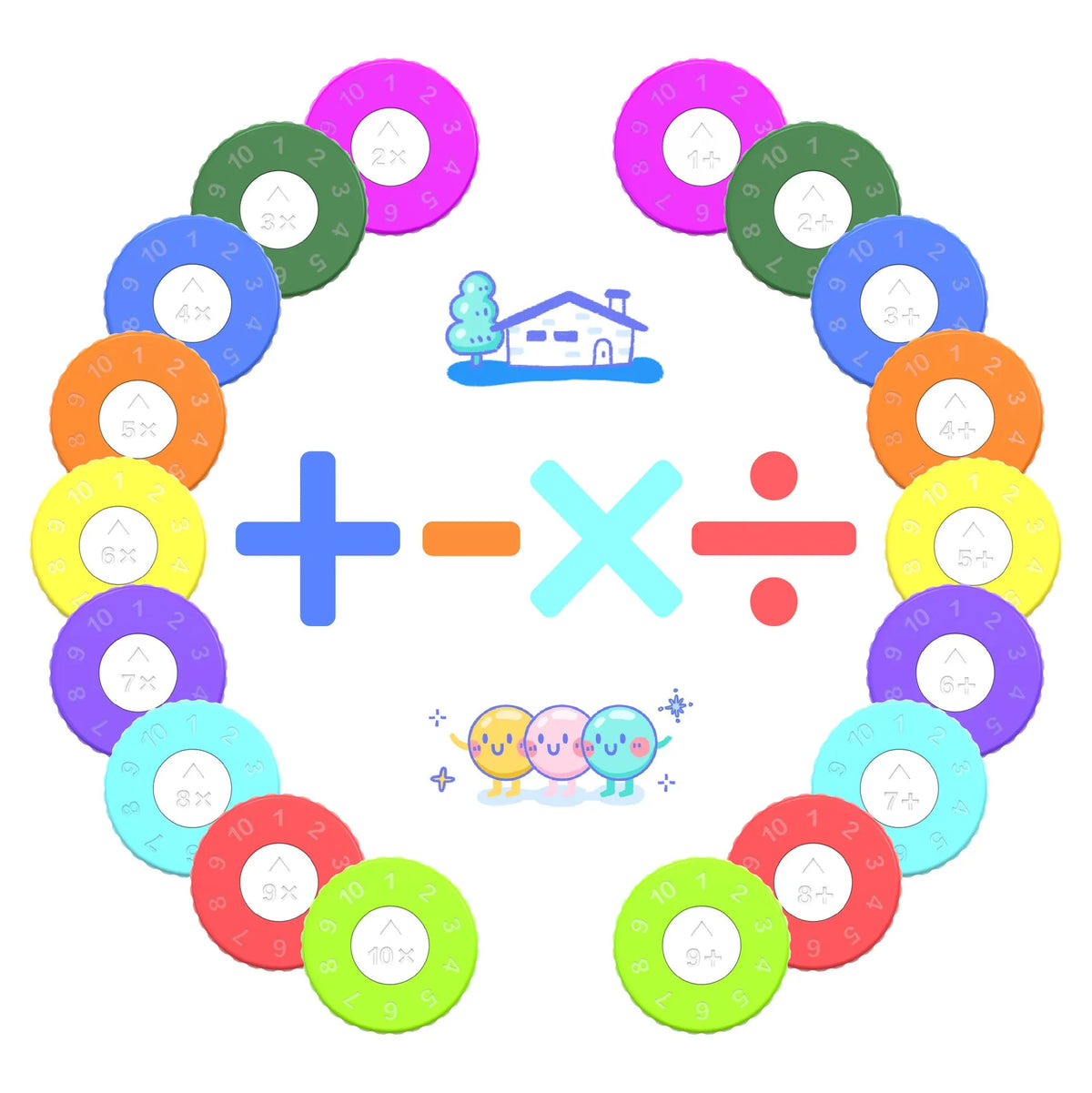 Fashion Math children's arithmetic educational toy set for ages 4-6, ABS pieces, addition, subtraction, multiplication and division options