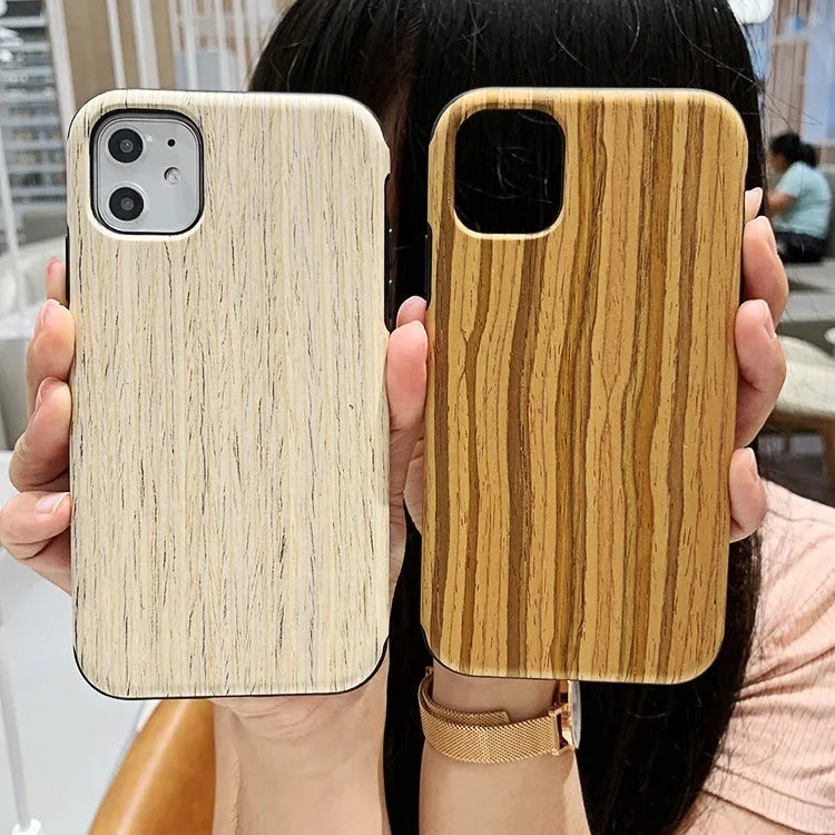 Wooden iPhone back cover case in rosewood, teak, black rose and walnut finishes.