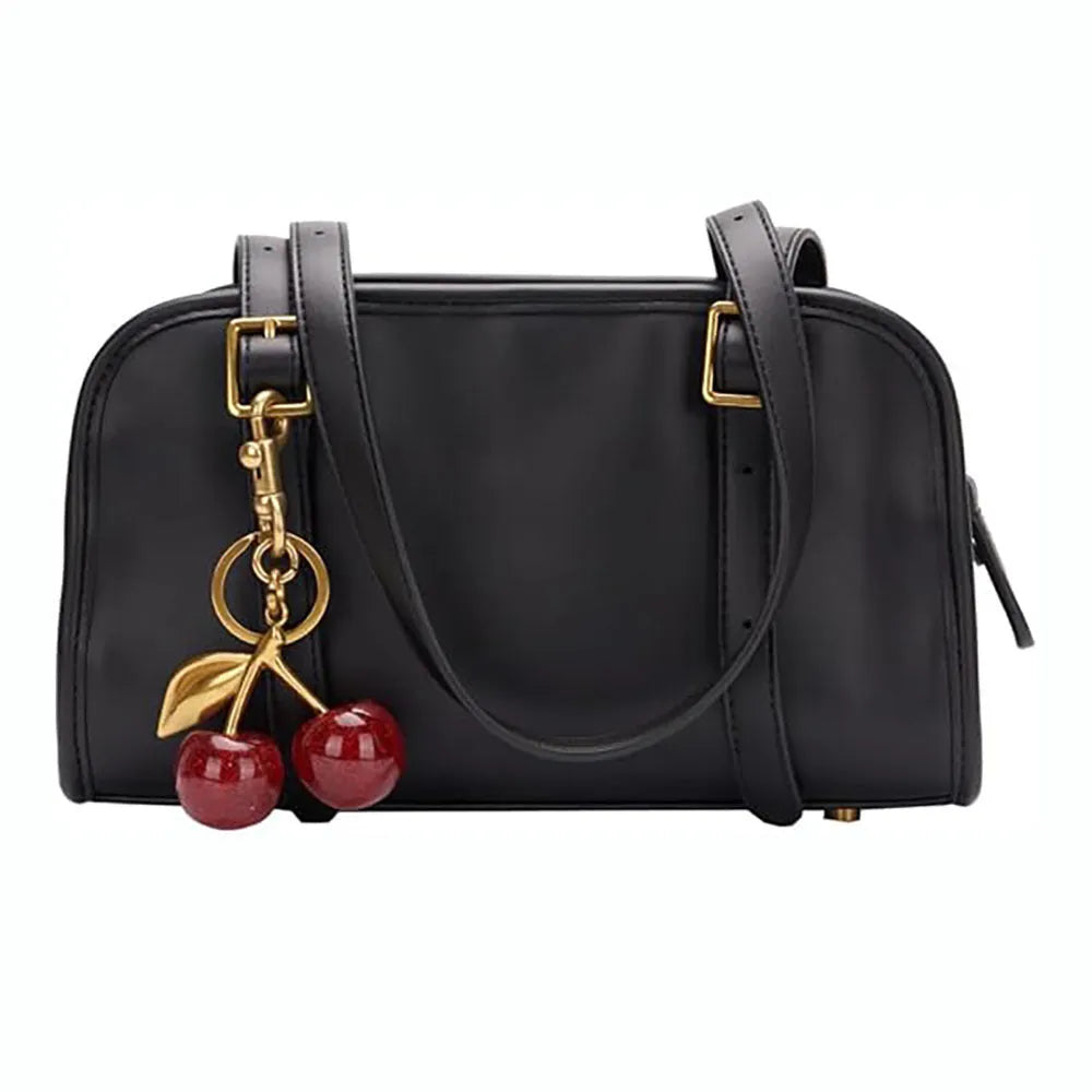 Zinc alloy cherry pendant keychain in red colour with three-dimensional design for car keys