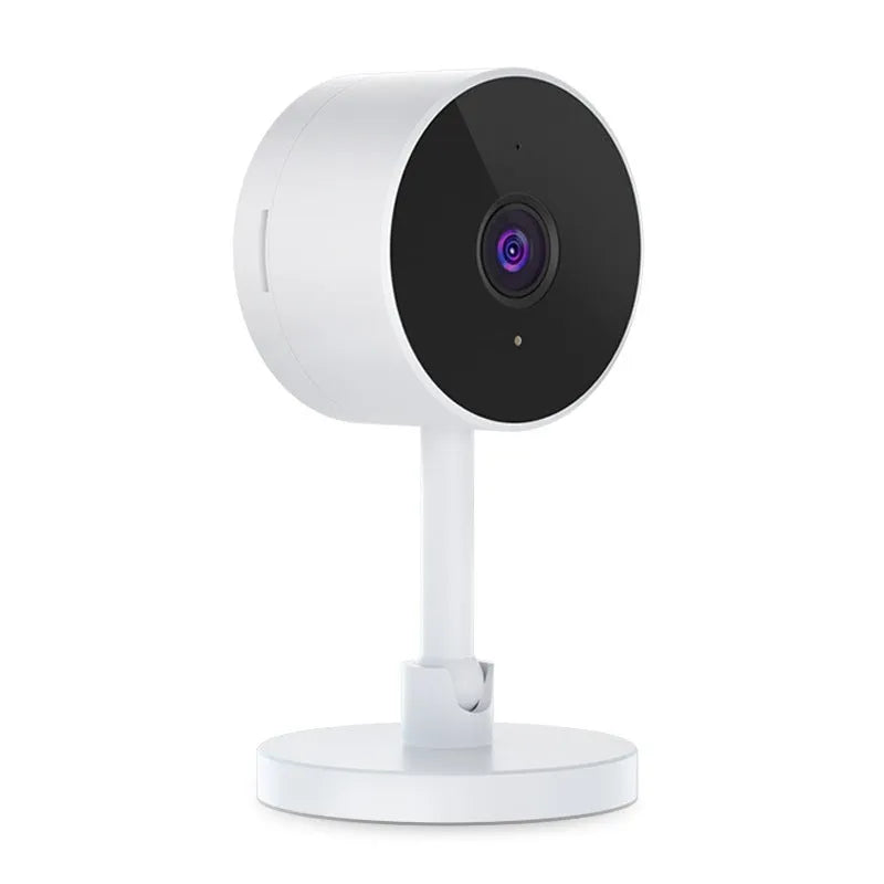 White gun-style WiFi security camera with 1080p resolution and motion detection alarm system